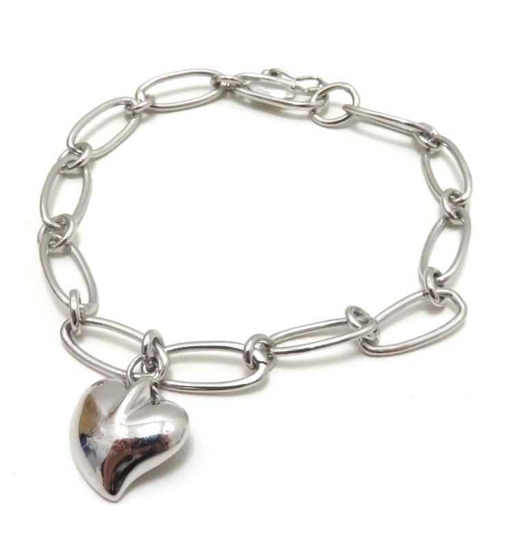 TIFFANY&Co. ティファニー カーブドハートBL/SV/8.6g ブレスレット シルバー925 SV925 シルバー ユニセックス【中古】205 28,034円