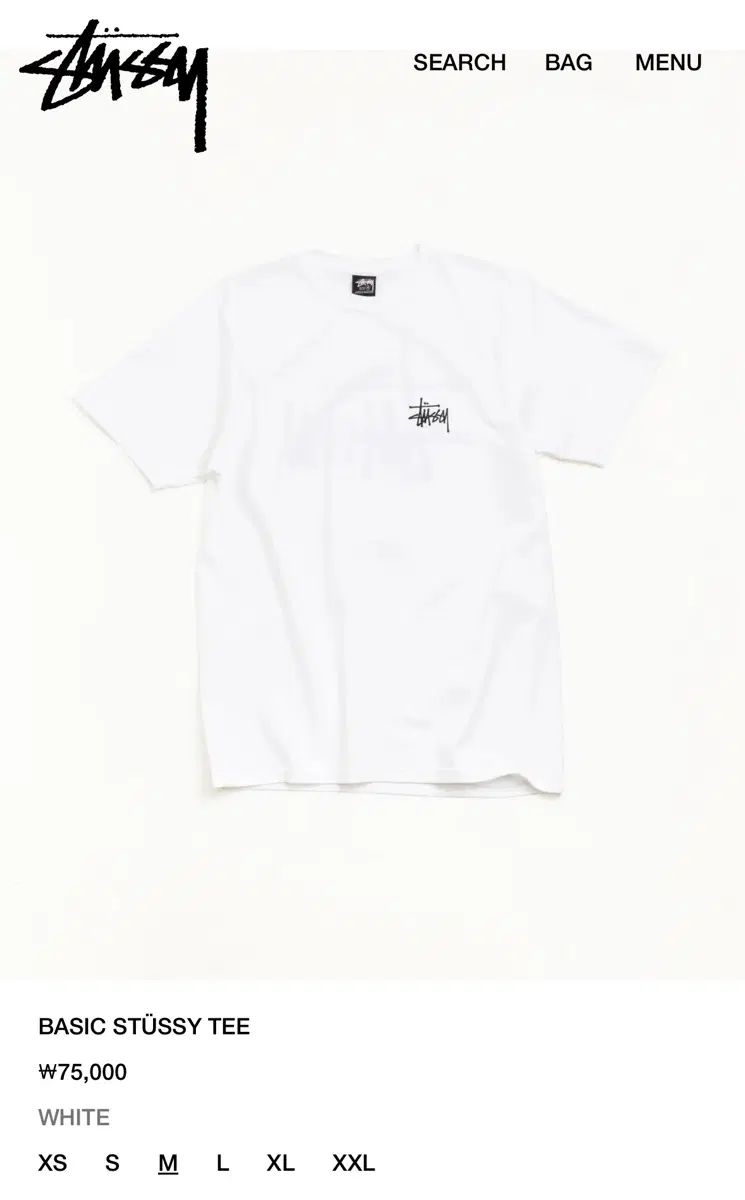 STUSSY ステューシー ベーシック 半袖T 白 出品