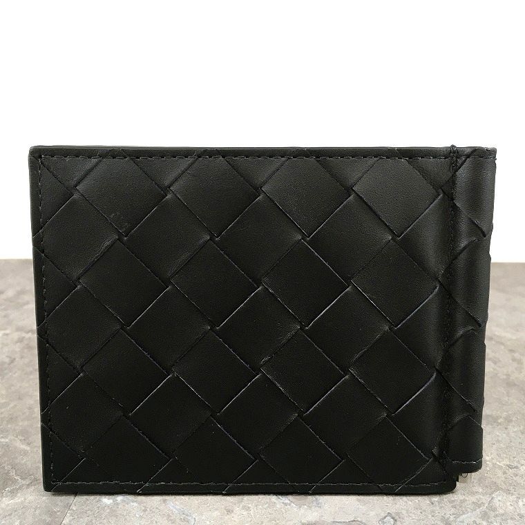 極美品 BOTTEGA VENETA マネークリップ イントレチャート ブラック 52
