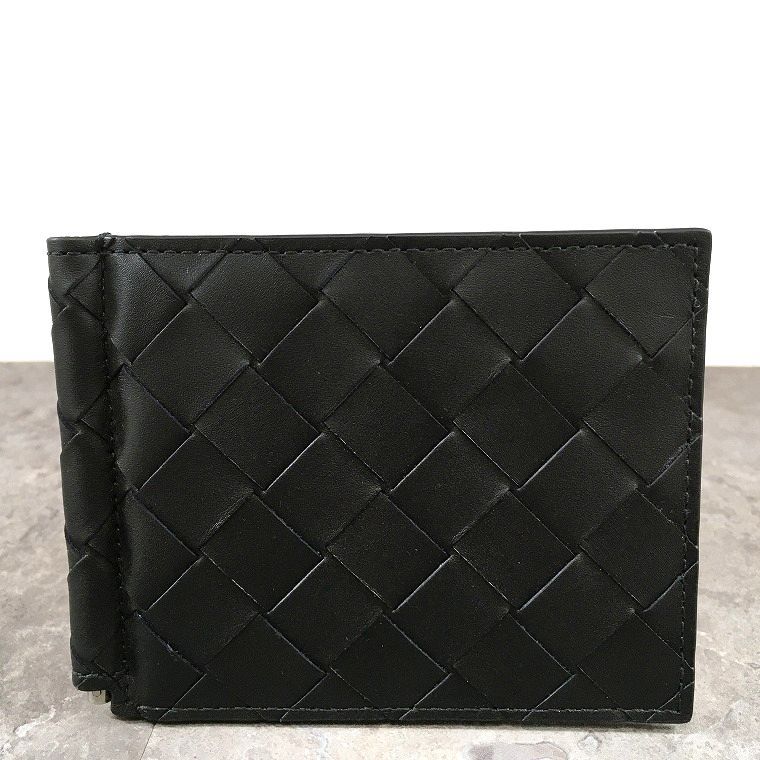 極美品 BOTTEGA VENETA マネークリップ イントレチャート ブラック 52