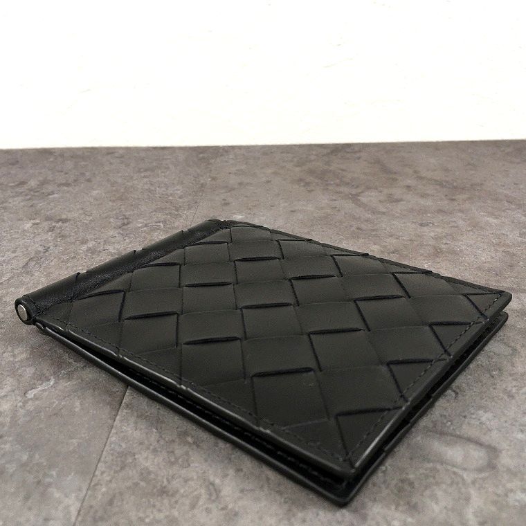 極美品 BOTTEGA VENETA マネークリップ イントレチャート ブラック 52