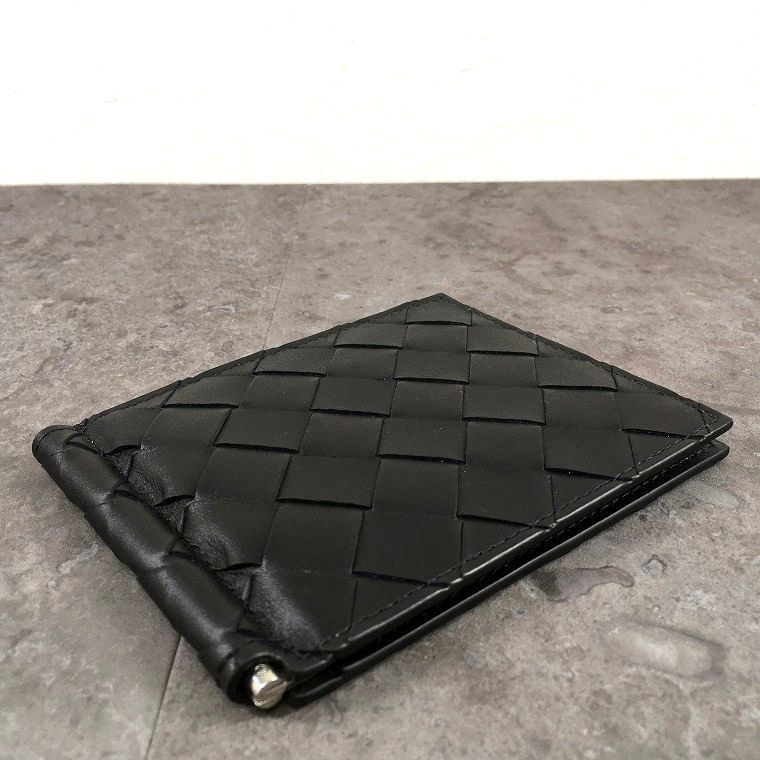 極美品 BOTTEGA VENETA マネークリップ イントレチャート ブラック 52