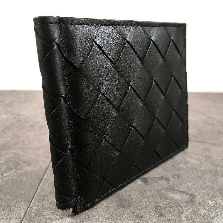 極美品 BOTTEGA VENETA マネークリップ イントレチャート ブラック 52