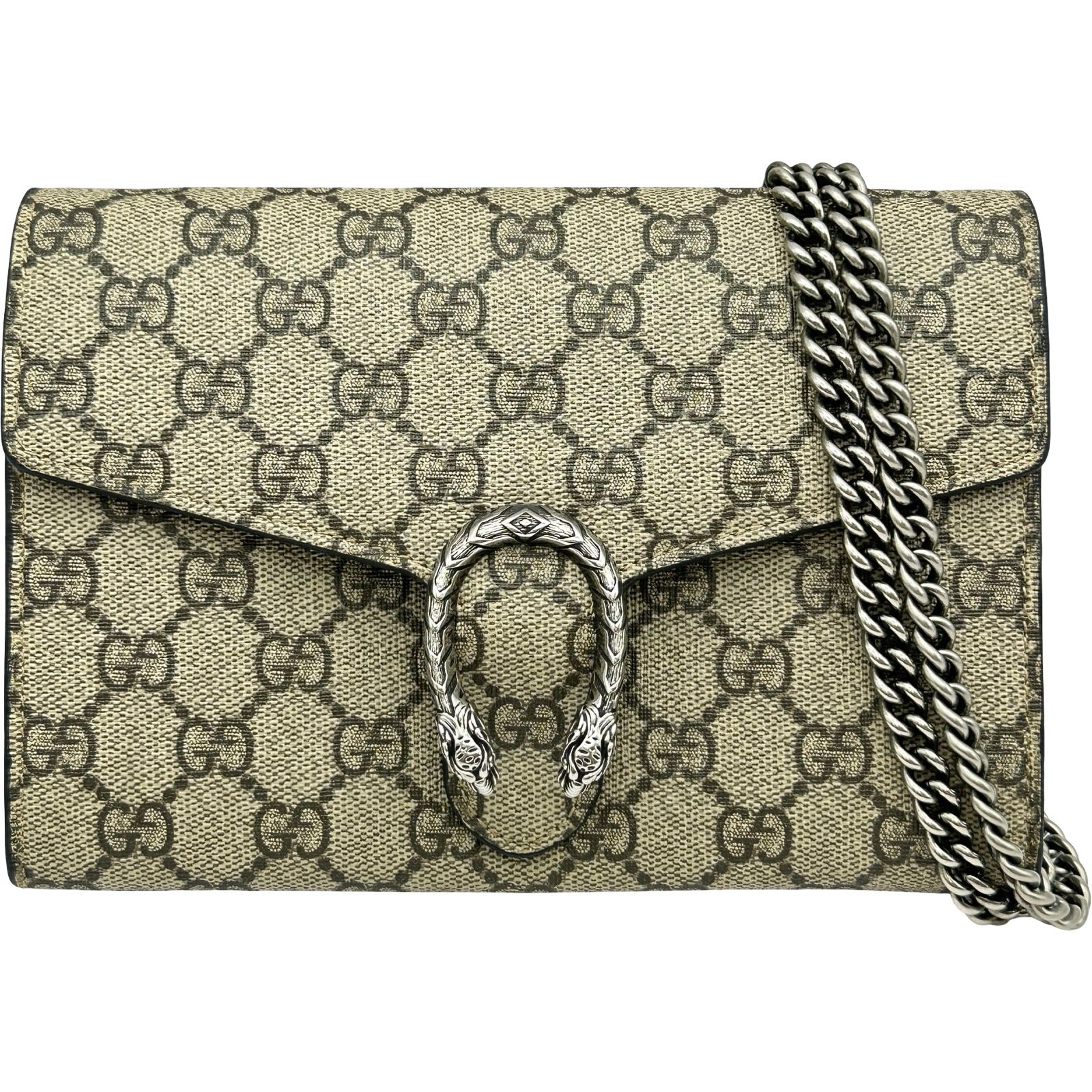 グッチ GUCCI ディオニュソスチェーンウォレット 401231 ブラウン GGスプリームキャンバス レディース ウォレットチェーン