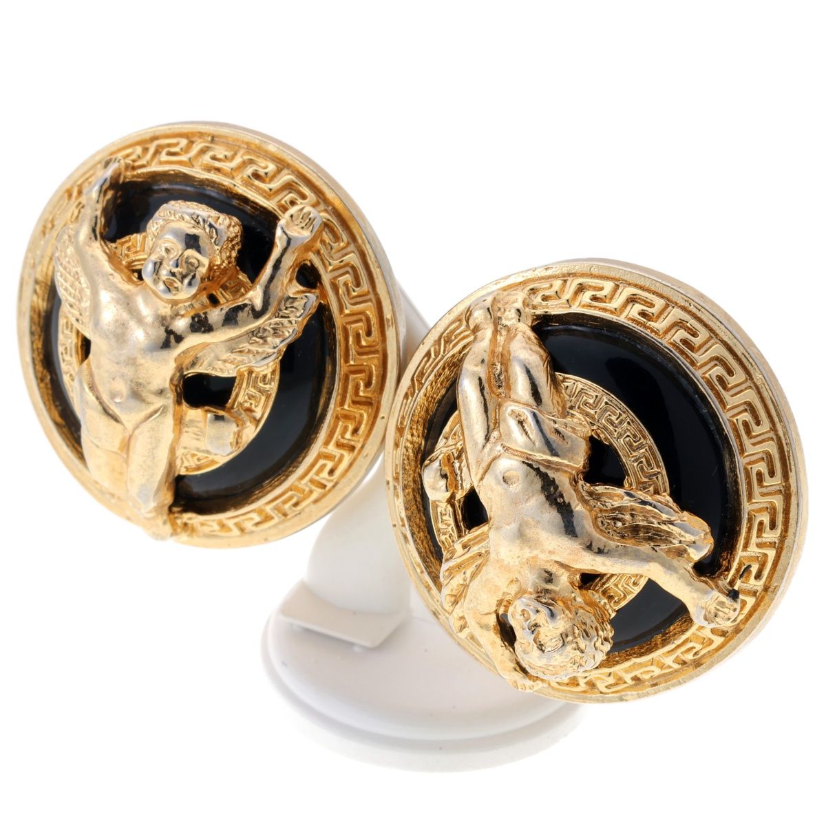 ジャンニヴェルサーチ/GIANNI VERSACE　イヤリング　GP/エナメル　エンジェルモチーフ【中古】