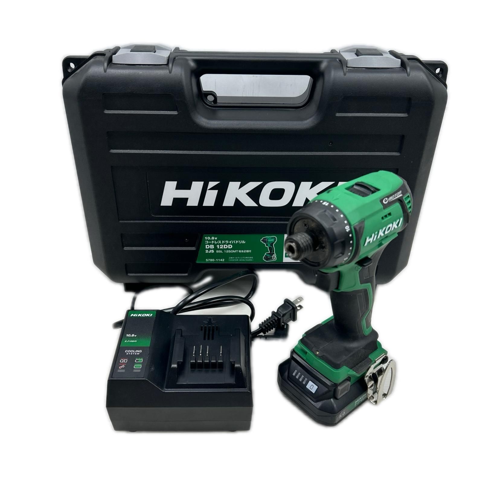 HiKOKI ハイコーキ ドライバドリル 充電器・充電池1個・ケース付 コードレス式 DB12DD グリーン