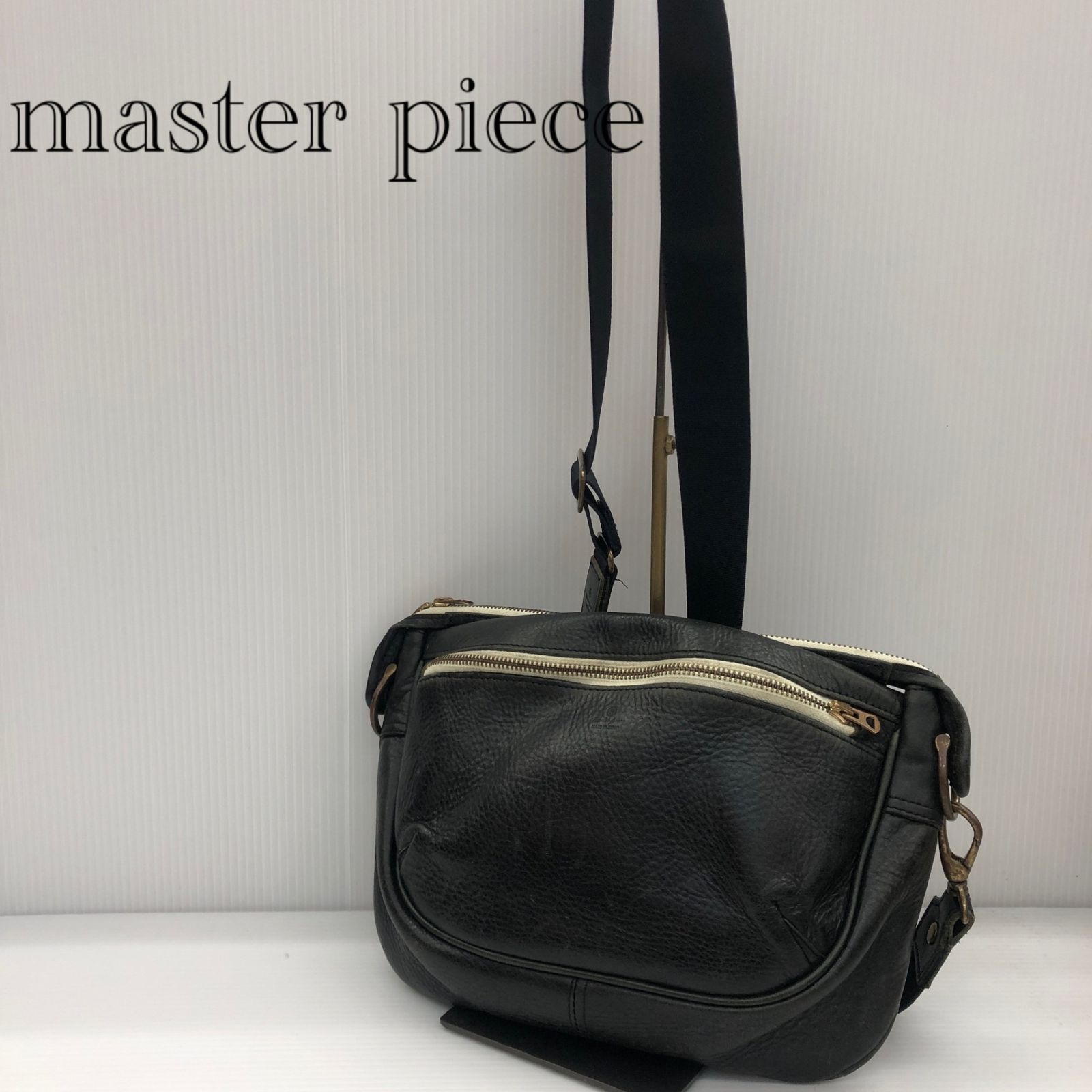 master piece マスターピース ショルダーバッグ レザー ブラック メンズ_255