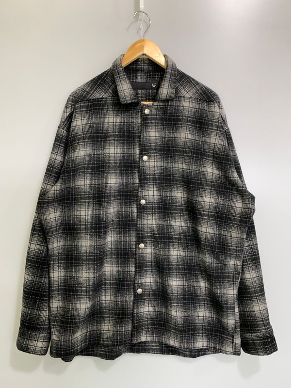 【中古品】 A.F ARTEFACT エーエフ アーティファクト SNAPPED OVER SHIRT スナップ ボタン オーバー サイズ シャツ メンズ ライトアウター 長袖シャツ 【140-260823-em-03-min】
