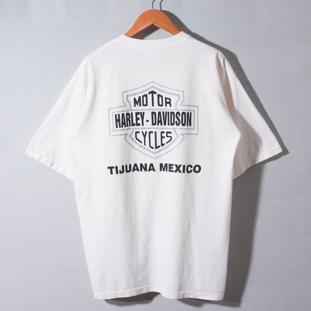 90s USA 企画 ハーレーダビッドソン Tシャツ L ホワイト ハーレー