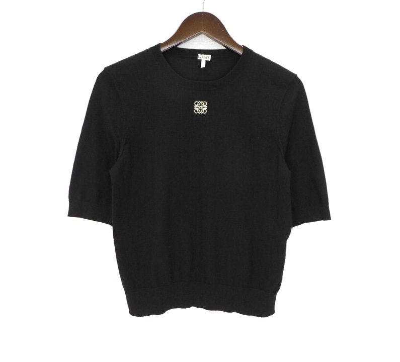 ロエベ LOEWE 【 S359Y14KAK 】 アナグラム ロゴ 刺繍 ニット 半袖 Tシャツ 52818