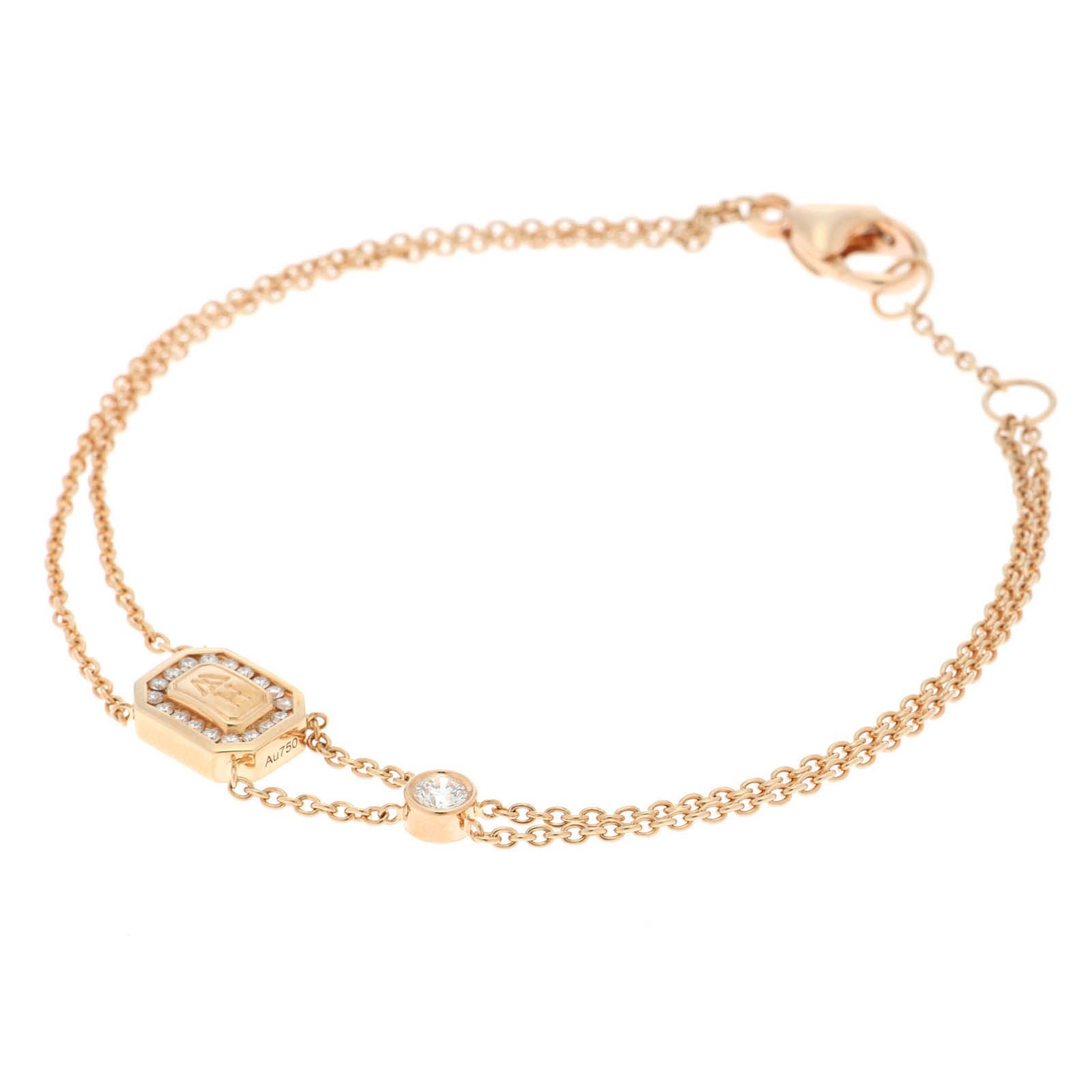 HARRY WINSTON ハリーウィンストン HWロゴ　ブレスレット　K18ピンクゴールド　ダイヤモンド　4.8g BRDRDRDLHWL レディース【中古】432