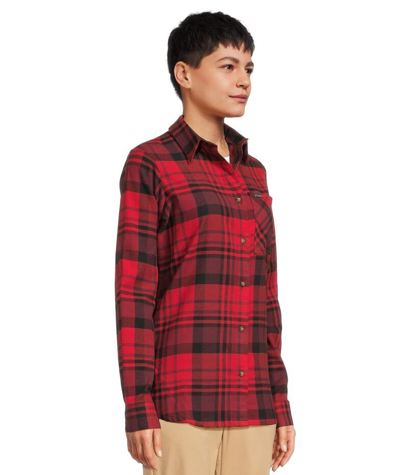 コロンビア レディース トップス シャツ Columbia Calico Basin Flannelong Sleeve Shirt Mountain Red Multiplaid レッド