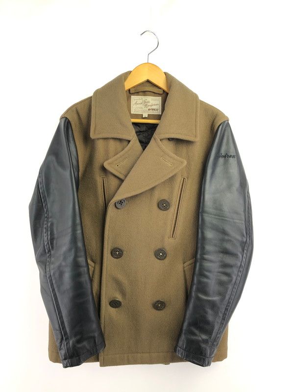 【中古品】 AVIREX アヴィレックス ARM LEATHER WOOL P COAT 6142173 アームレザーウールピーコート アウター 【145-260823-su-04-tagh】