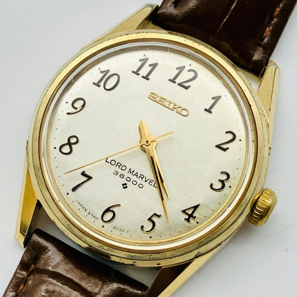 【稼働】セイコー SEIKO ロードマーベル 36000 5740-8000 ハイビート 手巻き OH済み 絹目文字盤