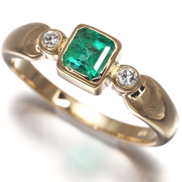 TASAKI タサキ リング エメラルド 0.47ct ダイヤ ダイヤモンド 0.05ct ヴィンテージ 10号 K18YG #197954