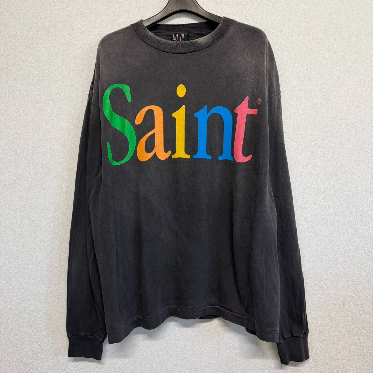 SAINT Mxxxxxx セントマイケル カラフル レインボー 黒 ブラック 長袖Tシャツ ロンT メンズ レディース XLサイズ 極美品 2985