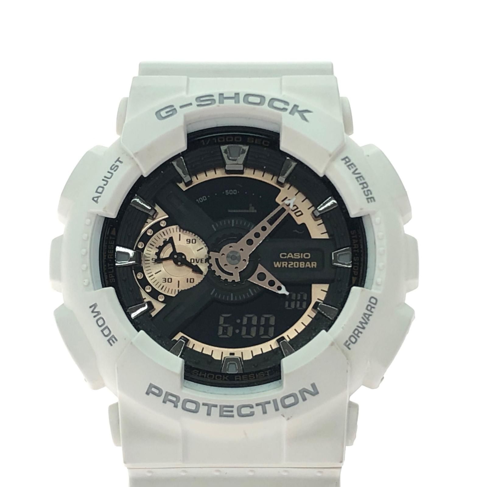 CASIO カシオ メンズ腕時計 クオーツ デジアナウォッチ G-SHOCK Gショック GA-110RG ホワイト