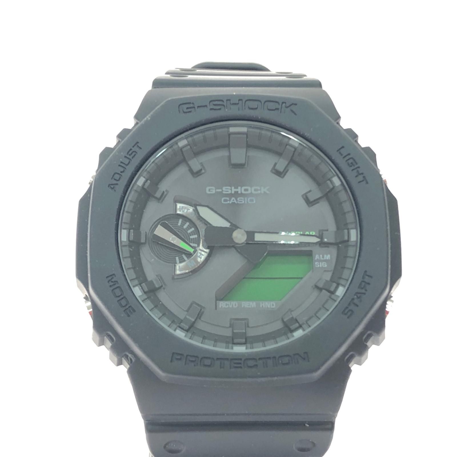 CASIO カシオ メンズ腕時計 電波ソーラー デジアナウォッチ G-SHOCK 海外モデル 八角形 GA-B2100 ブラック