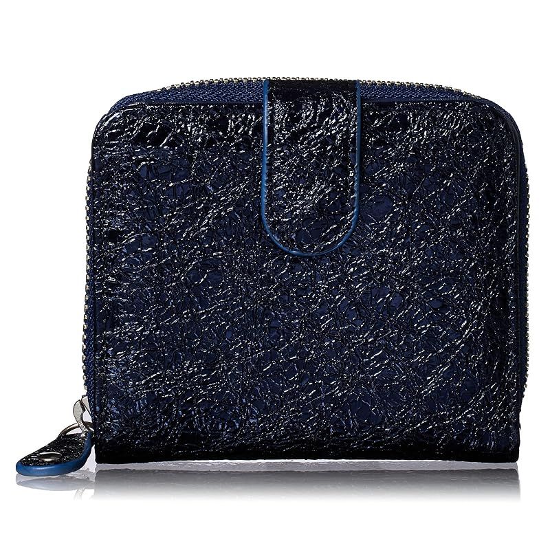 [FRANCK ROSSINI] イタリア LIFE 社製 Chic 『見た目はミニ財布、中身は長財布』anan 掲載商品 メタリック クラッシュ レディース 二つ折り 財布 カード 小銭 ラクラク 収納 ファスナータイプ 母の日 プレゼント ギフト 箱入り