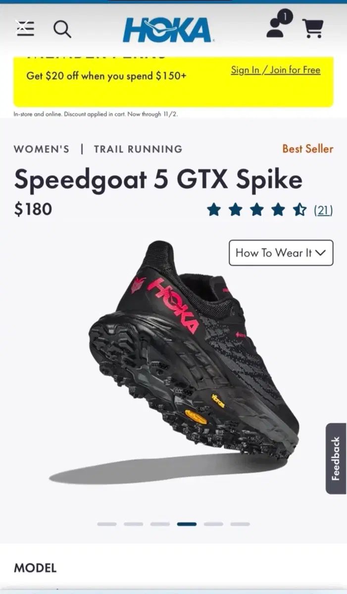 新品 HOKA ONE ONE ホカオネオネ SPEEDGOAT 5 レディース <トレッキング/登山用専用モデル> 31,509円