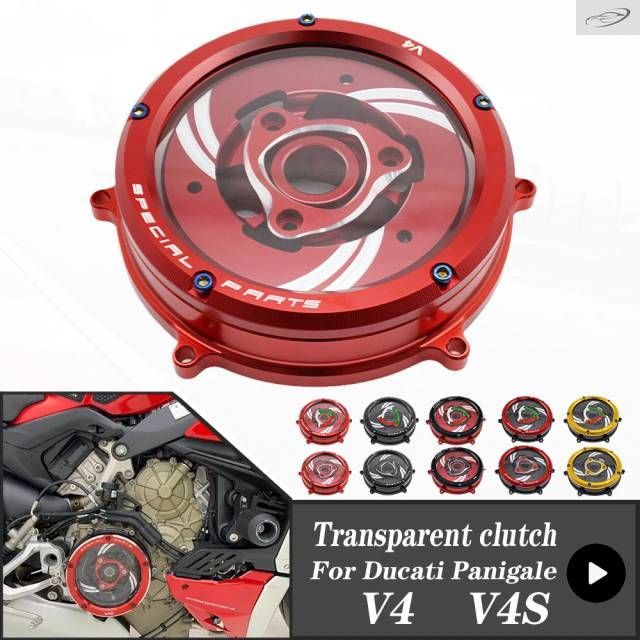 DUCATI Panigale V4 1100 2018-2023 V4S 18-23 クラッチ用クリアエンジンサイドプロテクションカバーミニウム製