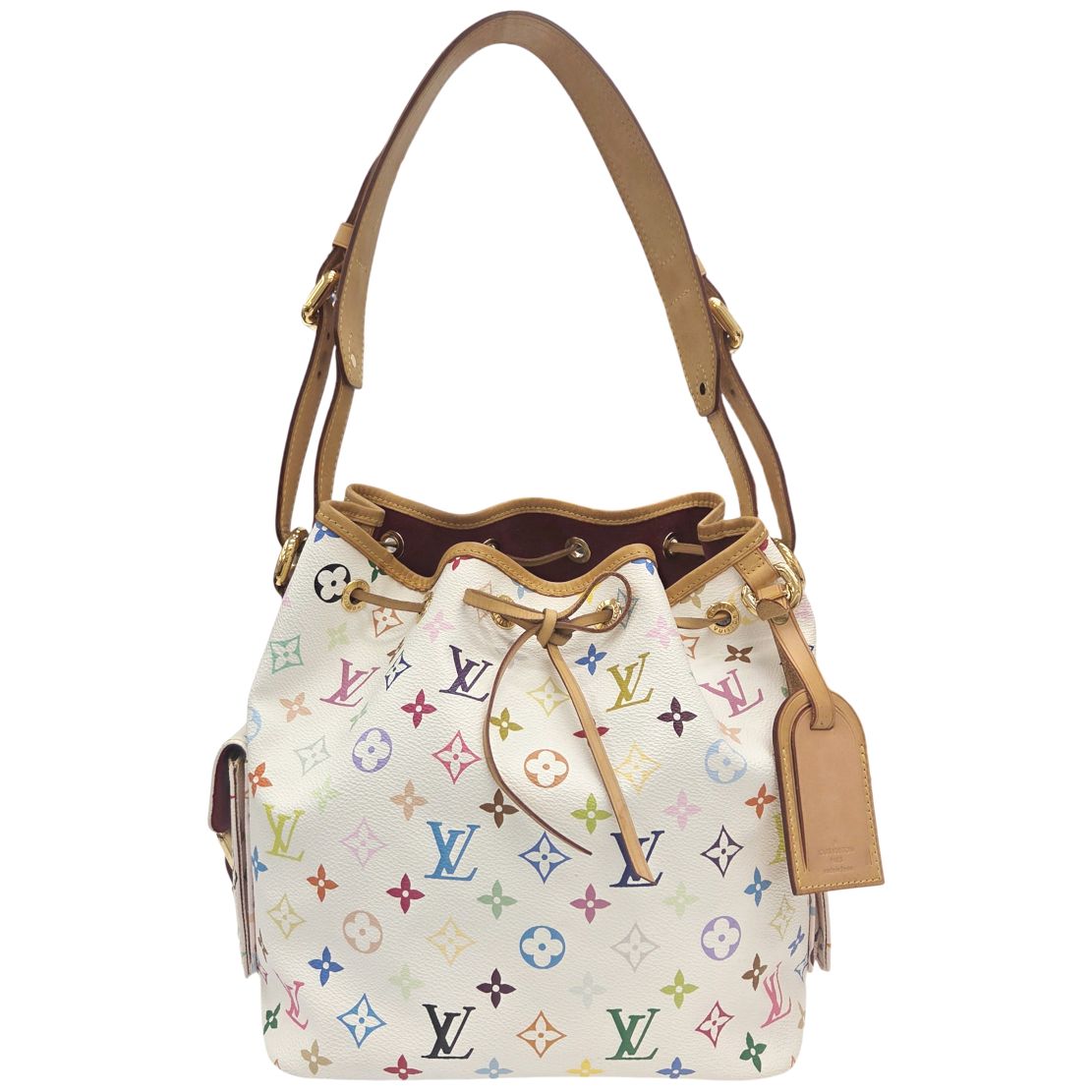 【中古】LOUIS VUITTON ルイ ヴィトン プチノエ M42229 マルチカラー CA1152 ブロン モノグラム 村上隆 ショルダーバッグ 巾着 モノグラムキャンバス レディース お洒落 肩掛け LV ヴィトン 【ブランドギャラリー心斎橋店】