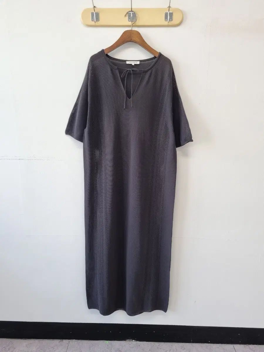 ハンサム the CASHMERE グレー ニット ロング丈ワンピース