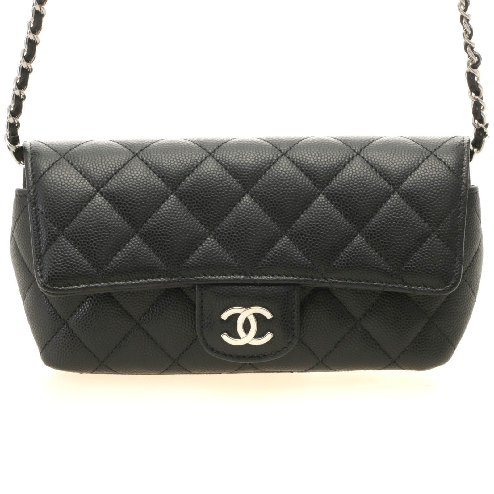 CHANEL シャネル マトラッセ チェーンショルダー ブラック/SV キャビア ショルダーバッグ キャビアスキン ブラック 31******刻印【中古】432