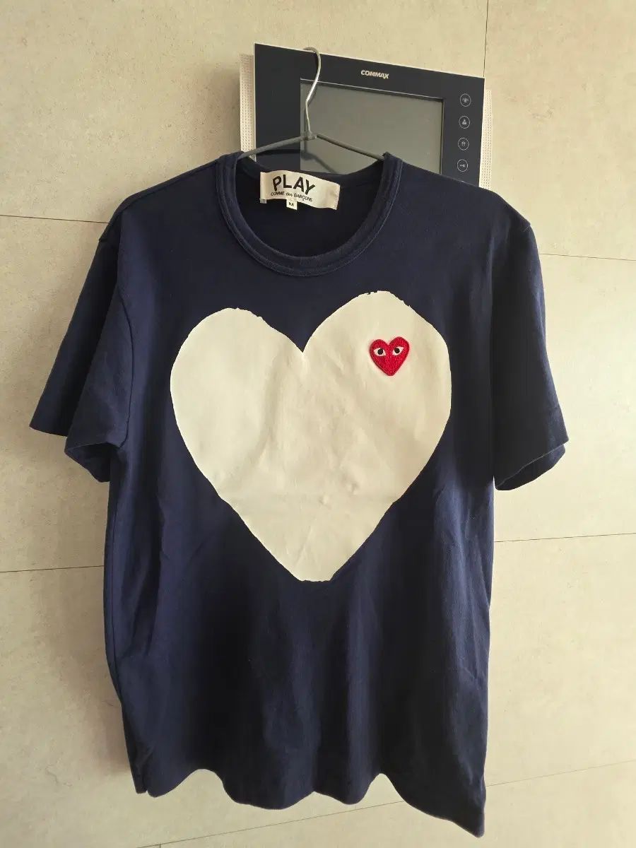 コム・デ・ギャルソン PLAY ハート 半袖 Tシャツ ネイビー