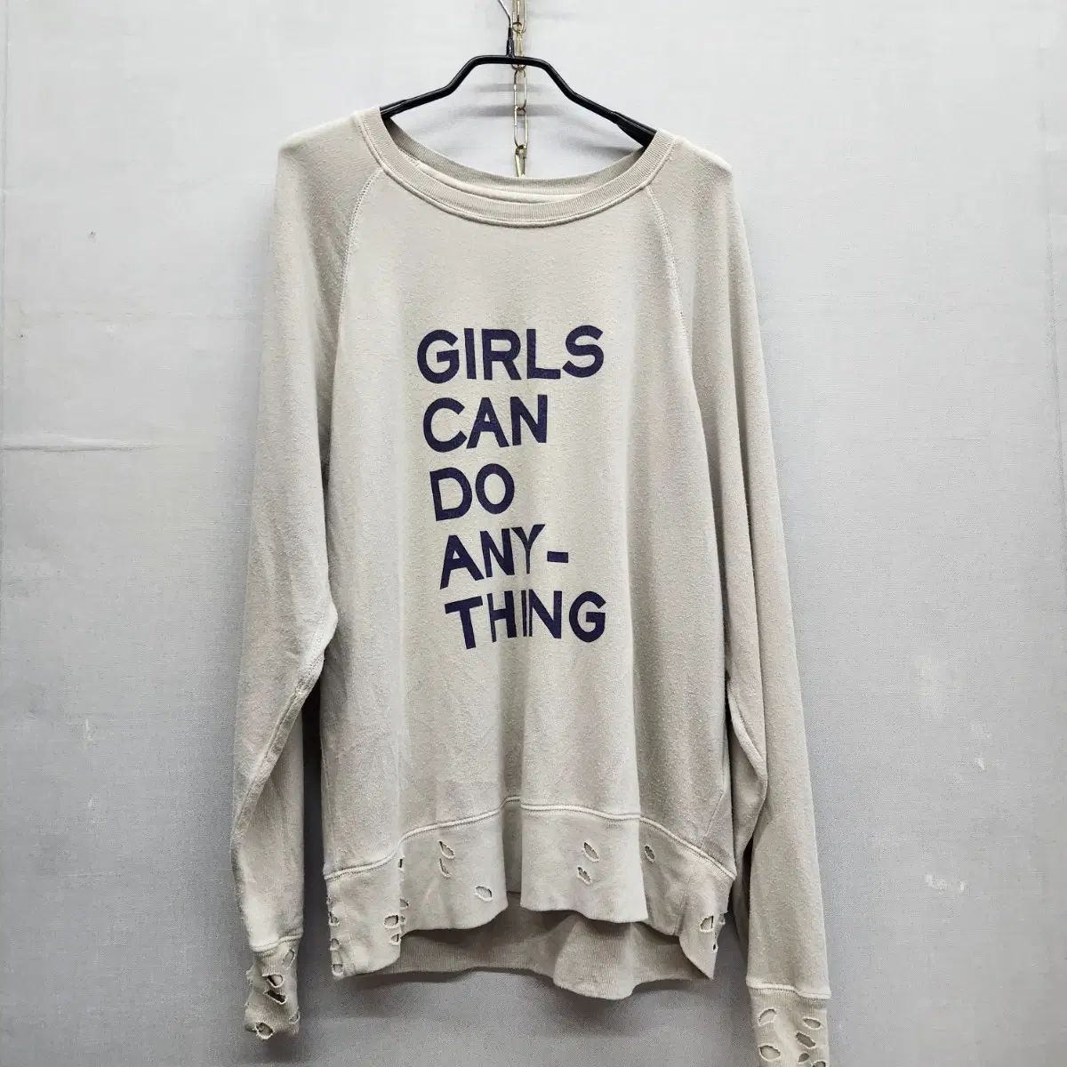 ZADIG&VOLTAIRE ザディグ・エ・ヴォルテール ヴィンテージ レタリング ダメージ モーダルブレンド ニット スウェット M(L) ユニセックス 7,507円