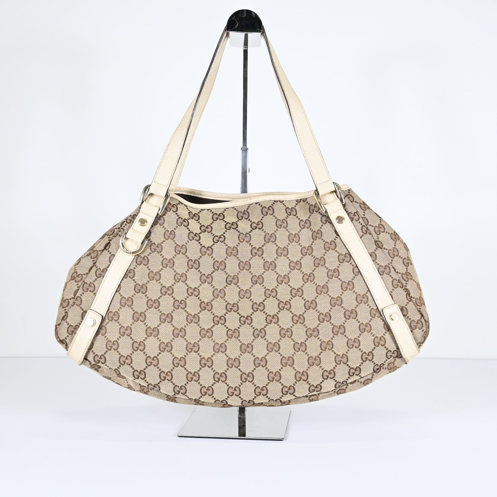 M48 GUCCI グッチ GGキャンバス アビー ショルダーバッグ トートバッグ ベージュ アイボリー 現状品 59,400円