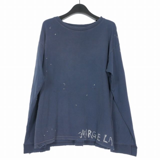 メゾンマルジェラ Maison Margiela 24SS ロングスリーブTシャツ カットソー ダメージ加工 長袖 XXS ネイビー 紺 S50GC0696 国内正規 35,815円