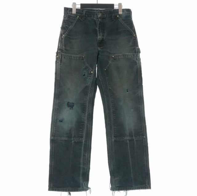 カーハート carhartt 10's USA製 ダブルニーペインターパンツ ワークパンツ ワイド 31/32 ブラック 黒