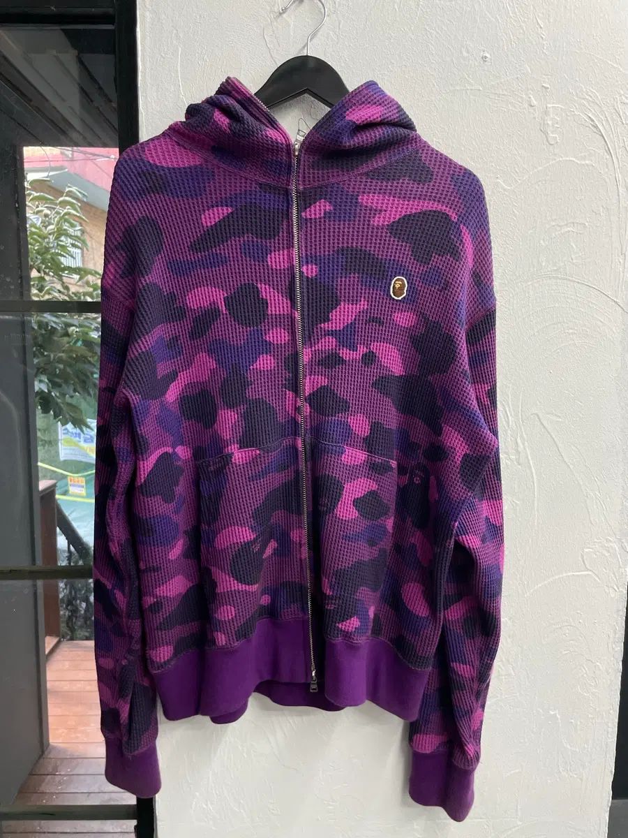 A BATHING APE パープルカモ ワッフル ジップアップ