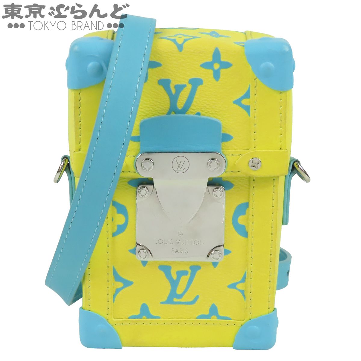 ルイヴィトン LOUIS VUITTON ヴェルティカル トランク ウエアラブル ウォレット M82007 イエローxブルー モノグラム・プレイグラウンド ショルダーバッグ メンズ 101887282