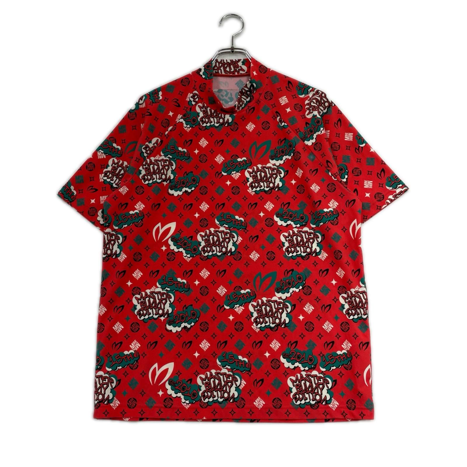 中古 メンズ マスターバニーエディション MASTER BUNNY EDITION 半袖シャツ 5(L) ピンク系 ストレッチ モックネック 2025年モデル 総柄