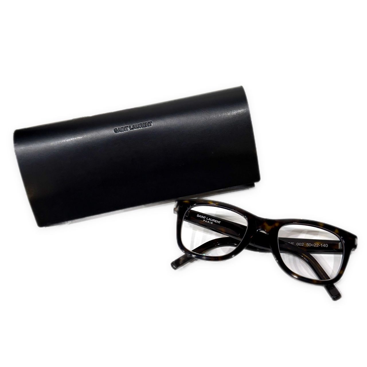SAINT LAURENT SL 50 べっ甲風ウェリントンフレームメガネ 眼鏡 サングラス ロゴ アイウェア SLP サンローランパリ
