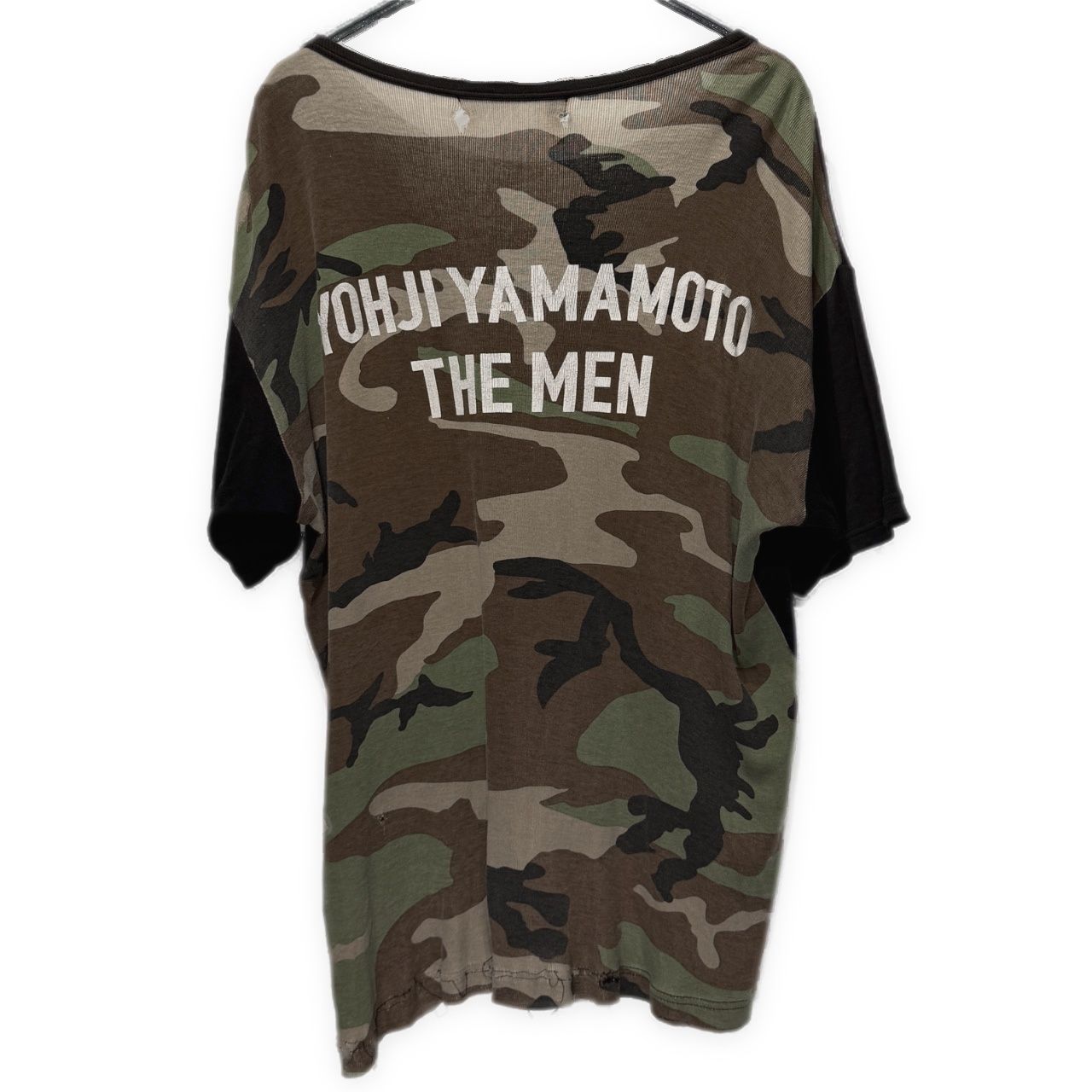 Yohji Yamamoto Pour Homme 10AW THE MEN 4.1 2010 TOKYO 迷彩切り替えバックロゴプリントカットソー Tシャツ Archive