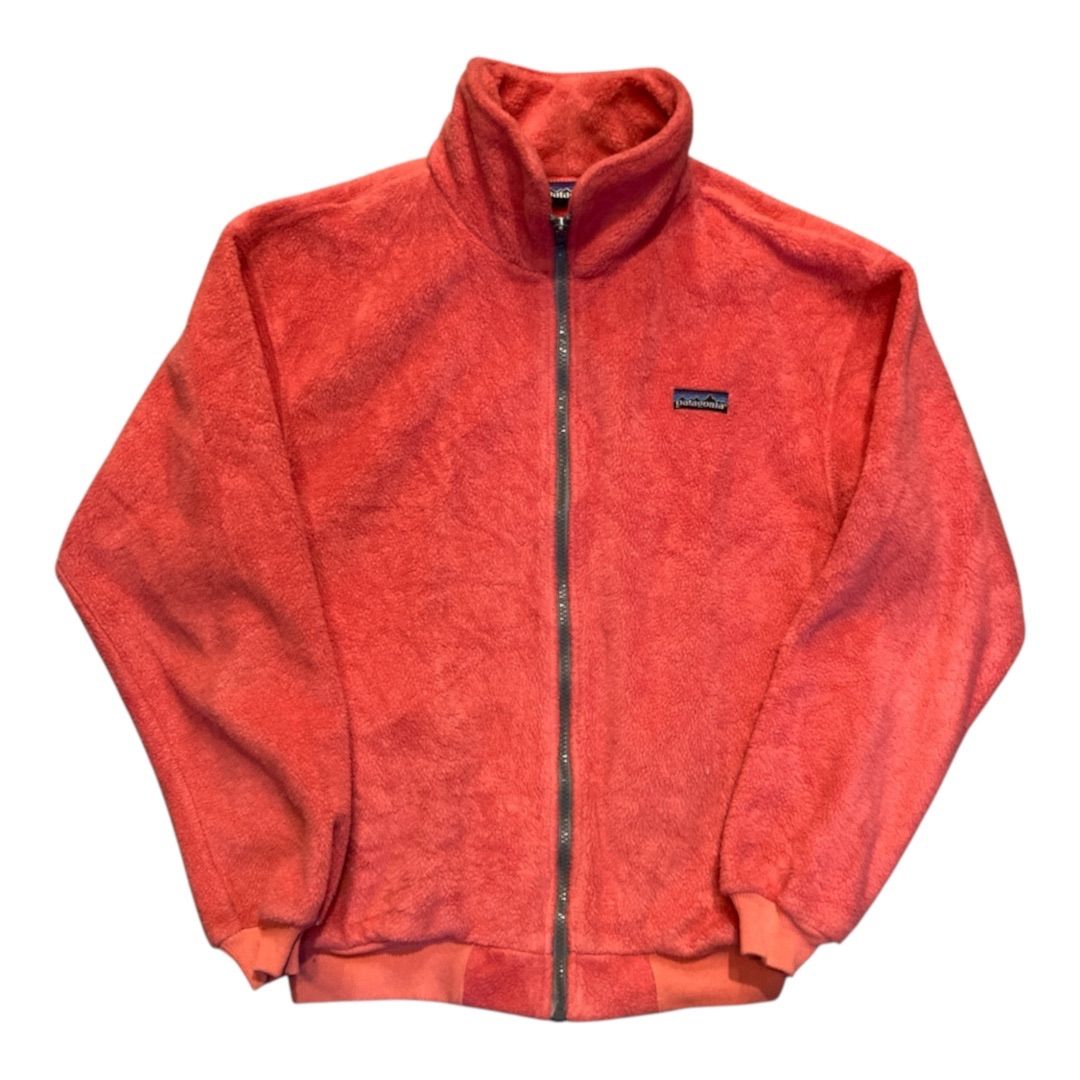 80s〜 Patagonia Made in USA Pile Fleece Full-Zip Jacket pink Size 12/ 80s〜 Patagonia USA製 パイルフリース フルジップジャケット ピンク サイズ12【F552】