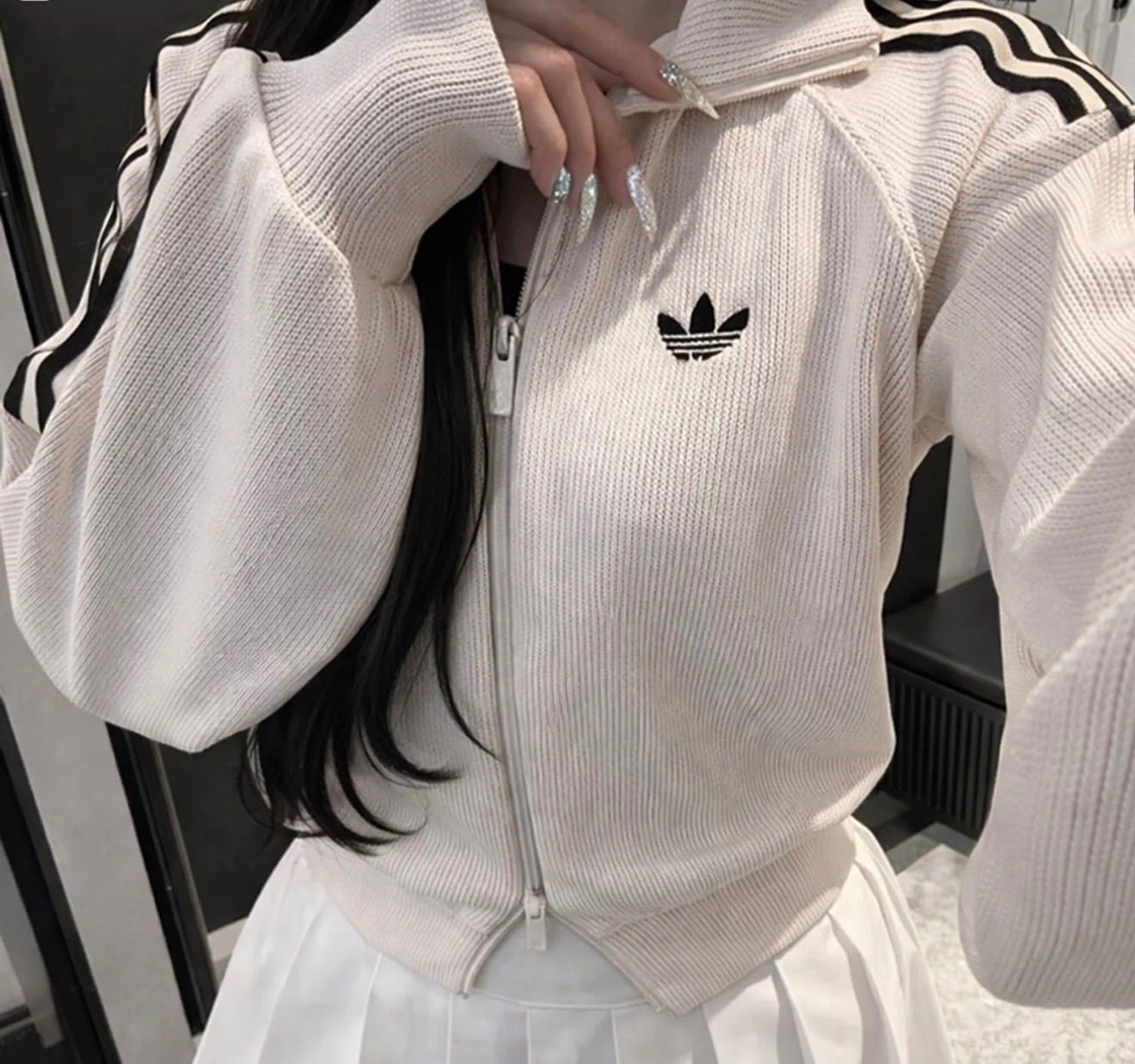 ◎ adidas ◎ ニット バルーン トラックトップ　M