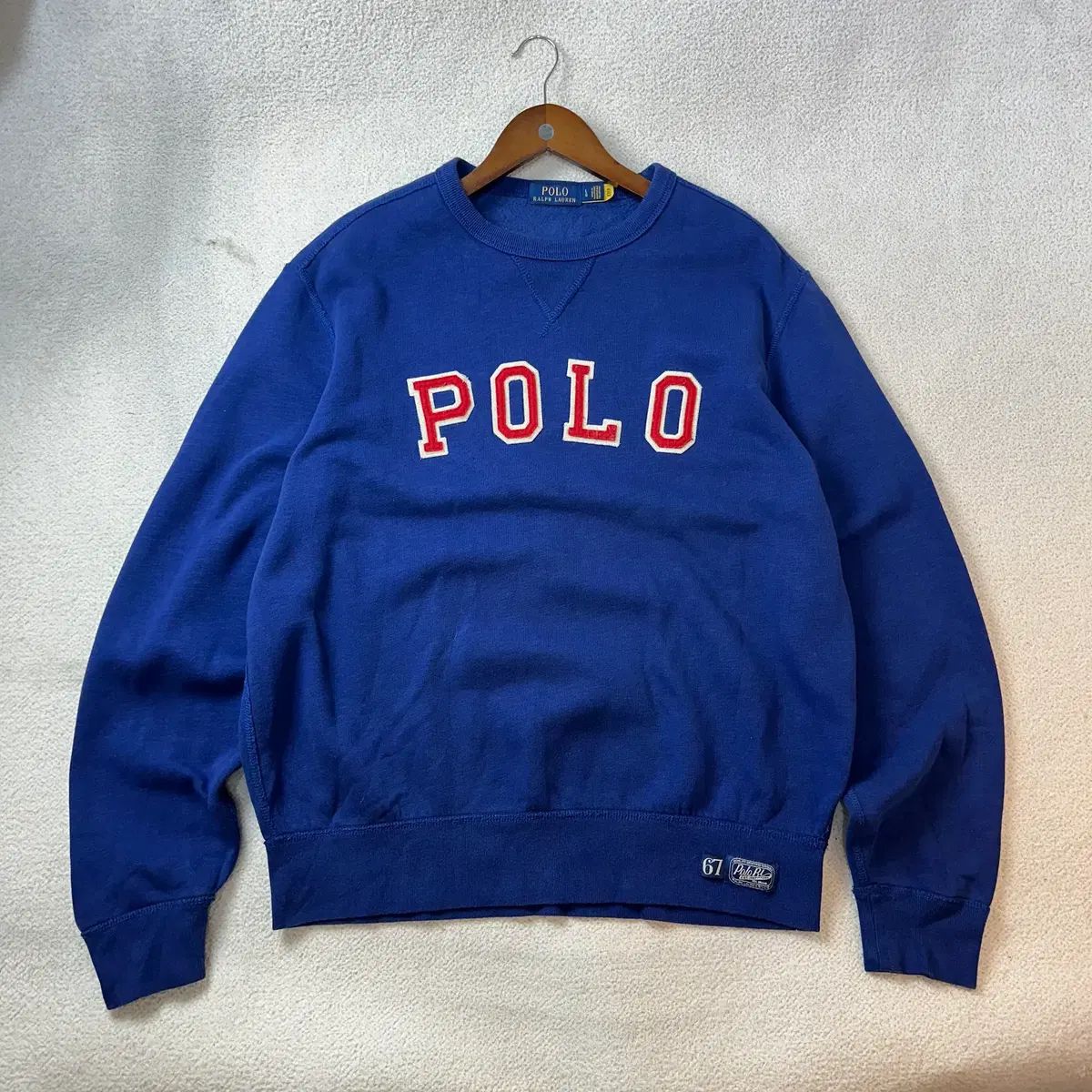100 POLO RALPH LAUREN 新モデル 刺繍 ロゴ Spellout ネイビー スウェット #492