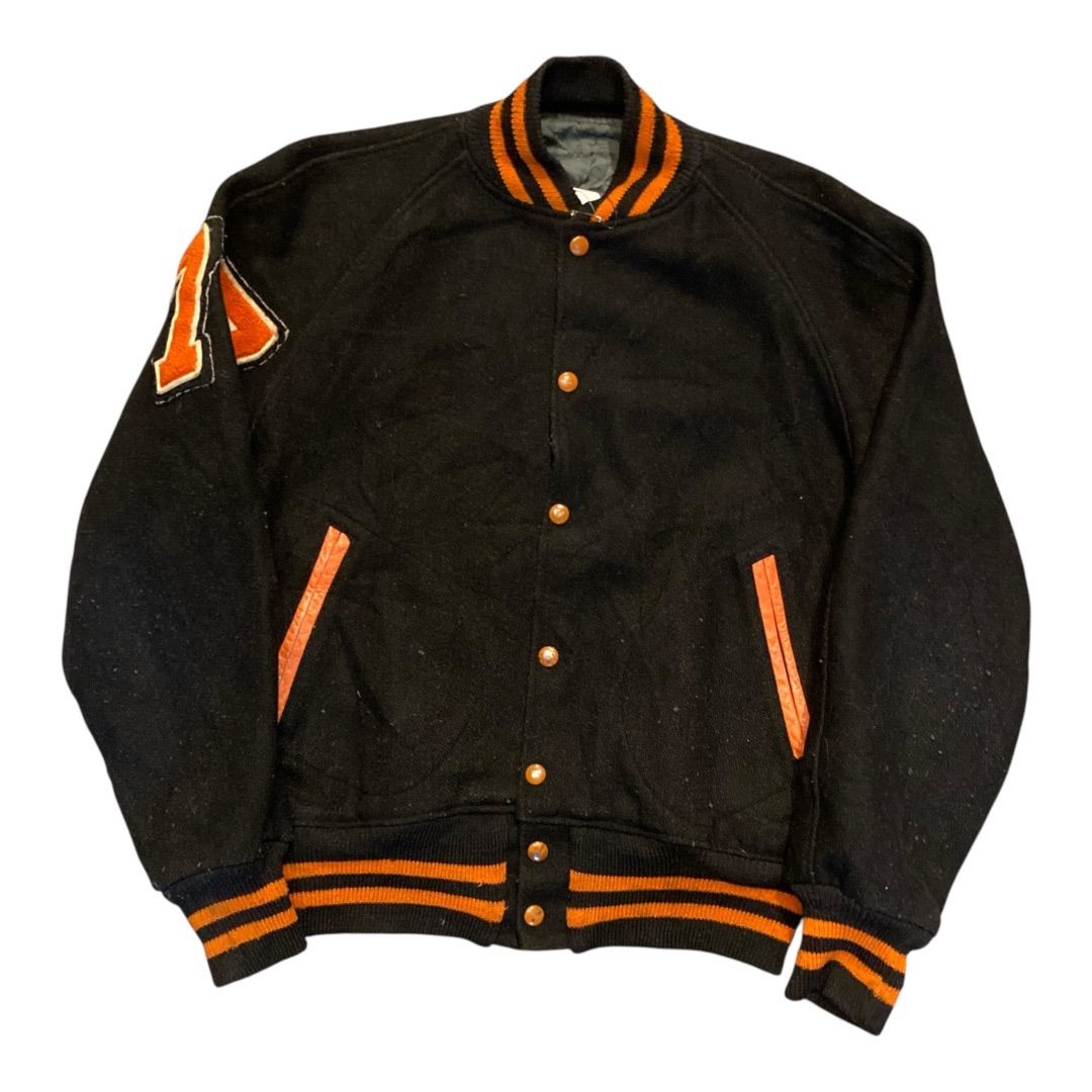 70s Vintage Wool Varsity Jacket “MAPLE NEWTOWN” 77 – Brand Unknown/ 70s ブランド不明 ウール スタジャン “MAPLE NEWTOWN” 77【F554】