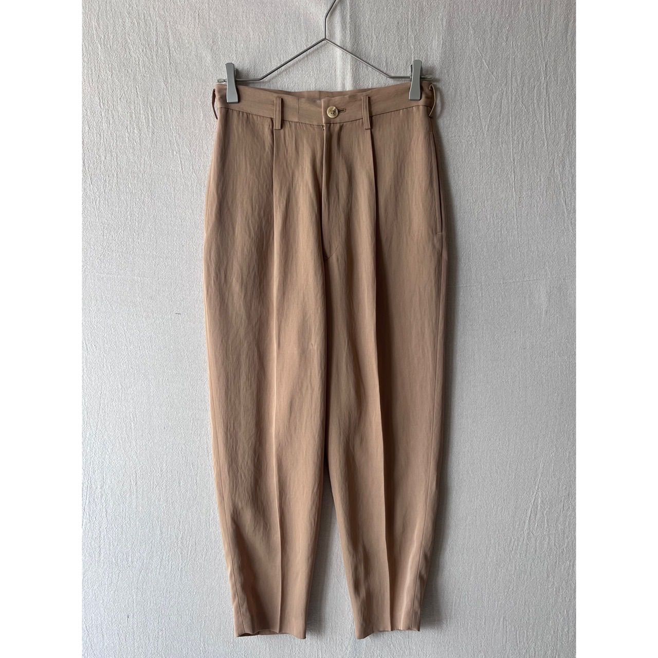 80s Yohji Yamamoto スラックス / SS トリアセテート キュプラ ポリ ベージュ パンツ レディース ビンテージ 90s P6-05023-9607