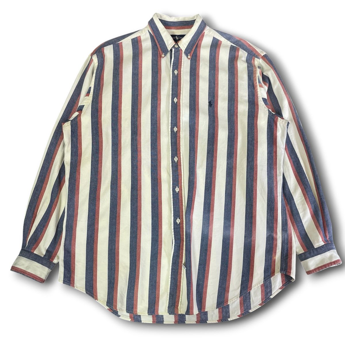 POLO RALPH LAUREN ヴィンテージ ブルーストライプシャツ L