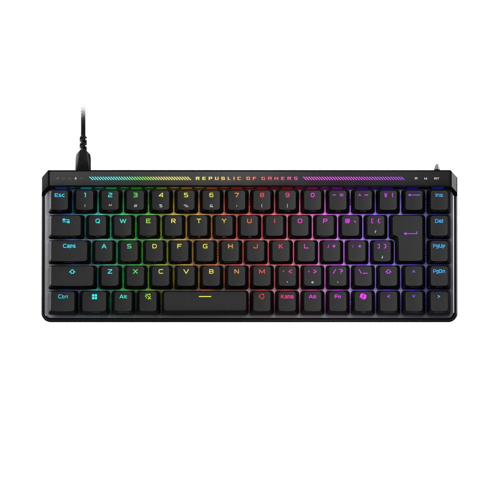 ASUS ROG Falchion Ace HFX ゲーミングキーボード/ラピッドトリガー/磁気式キースイッチ / 65%レイアウト/日本語配列/有線接続 / ポーリングレート8000Hz / 静音/カバーケース付き [ブラック] [磁気スイッチ/日本語配列]