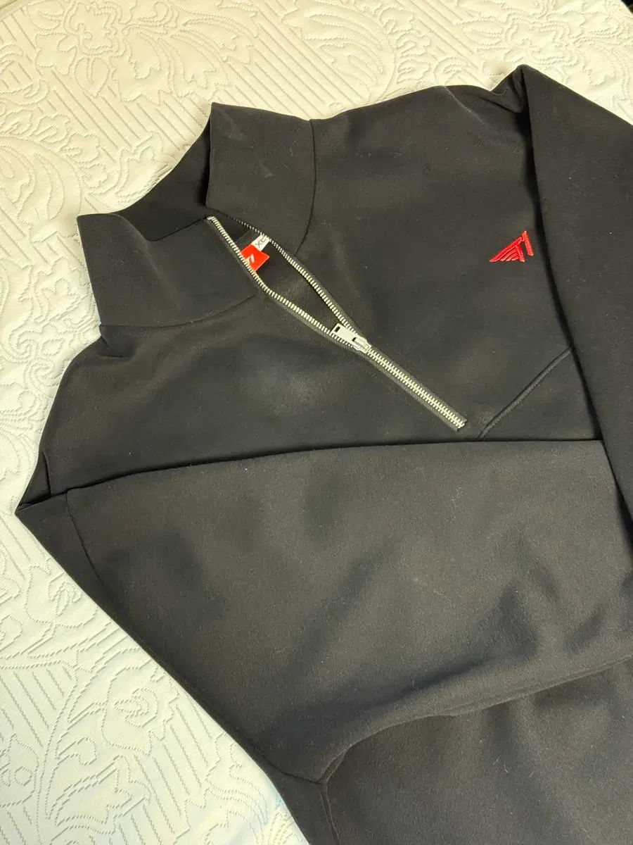 T1 ロゴ ハーフジップ ブラック XL