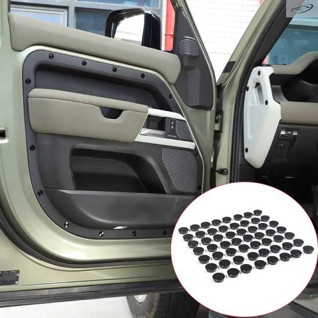 ランドローバー ディフェンダー 110 20-25 用 ミニウム製 レッド/シルバー 車用ドア ダッシュボード スクリューカバー ステッカー 車用アクセサリ