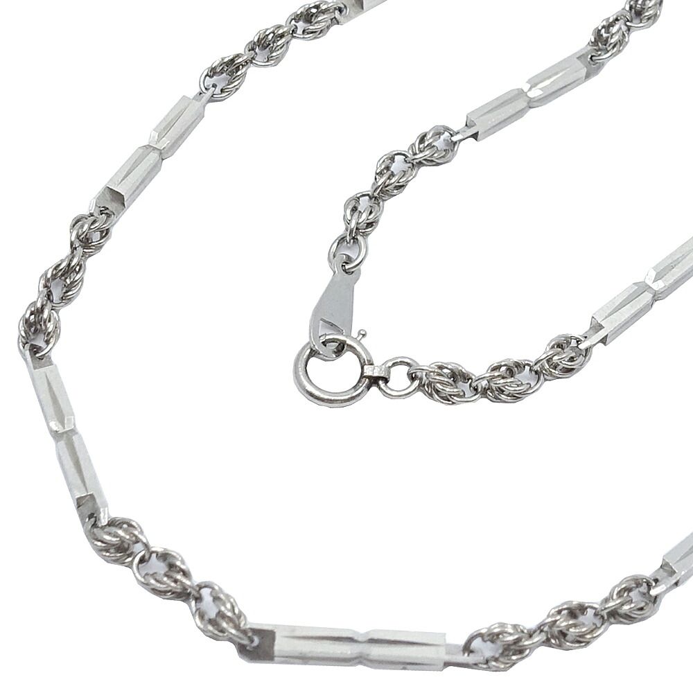 【名東】ジュエリー ネックレス 切子デザイン 約40cm Pt850 プラチナ 約22.5g アクセサリー ノーブランド 超音波洗浄済 本体のみ 132,000円