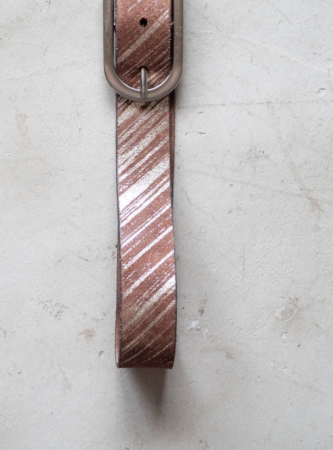 unknown used Diagonal stripe leather belt