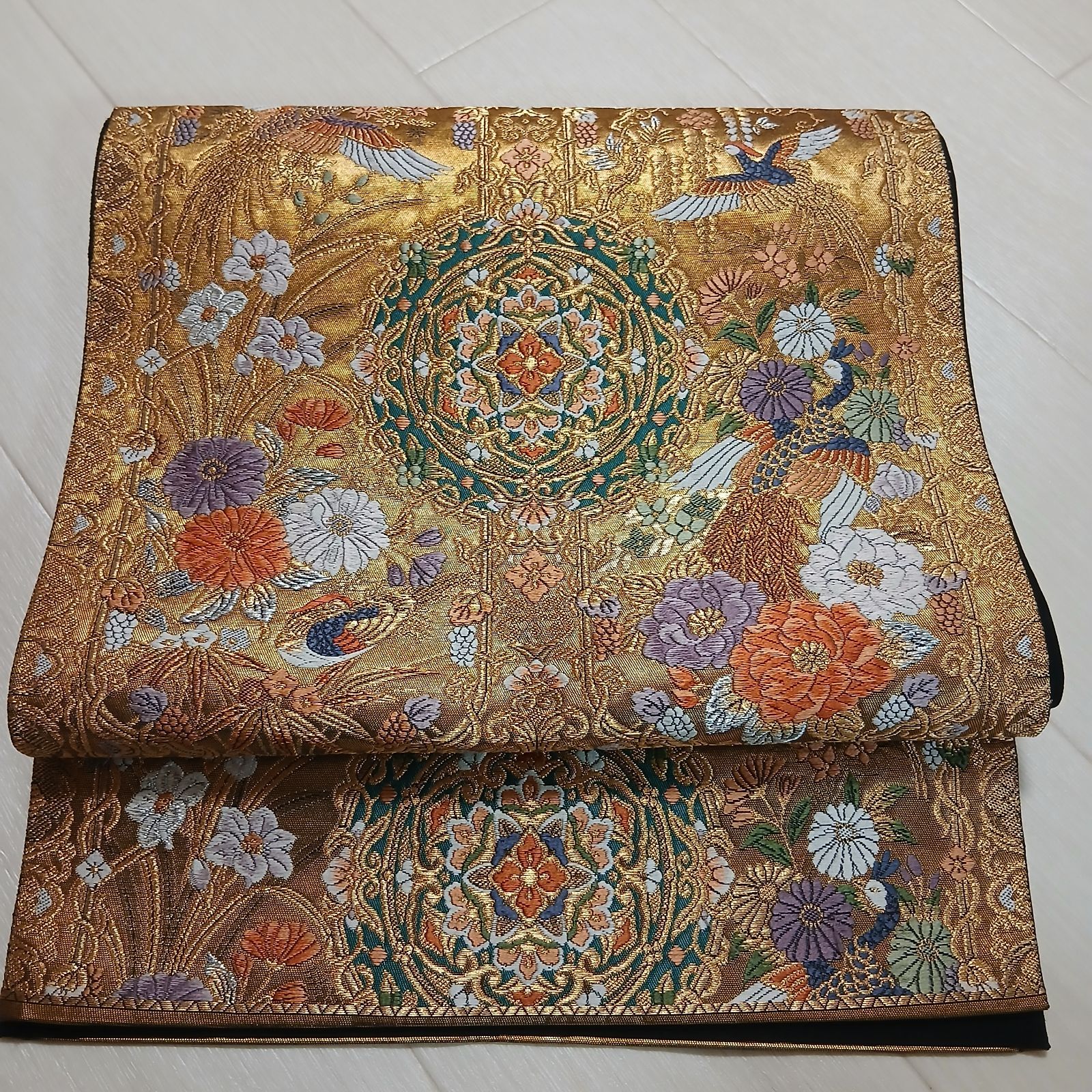 本金箔　袋帯　正絹　わ23G08 10,650円